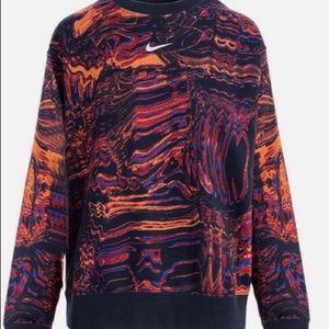 women's crewneck cotton blend sweatshirt, multicolor, wide fit and dense fleece,